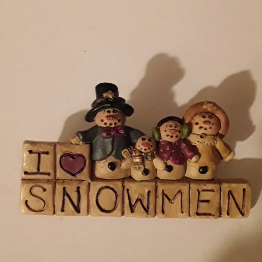 Handcrafted Snowman Brooch Christmas jewelry